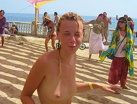 naughty nude girl on the beach