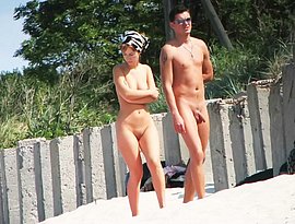 brunette big tits naked beach